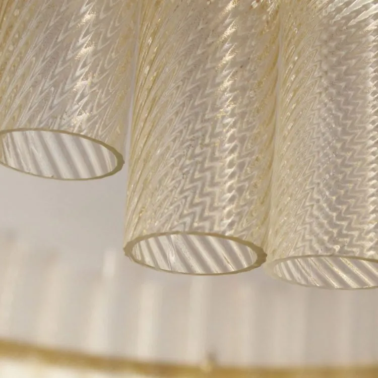 Luxury Round Gold Glass Tube Chandelier