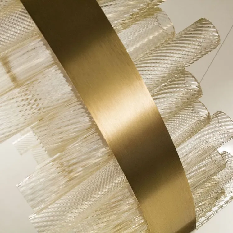 Luxury Round Gold Glass Tube Chandelier