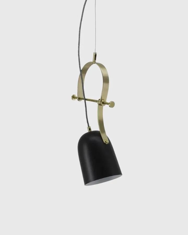 Mid-Century Modern Brass Hanging Pendant Lamp