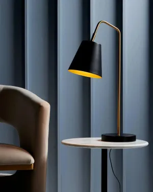 Modern Black & Brass Table Lamp