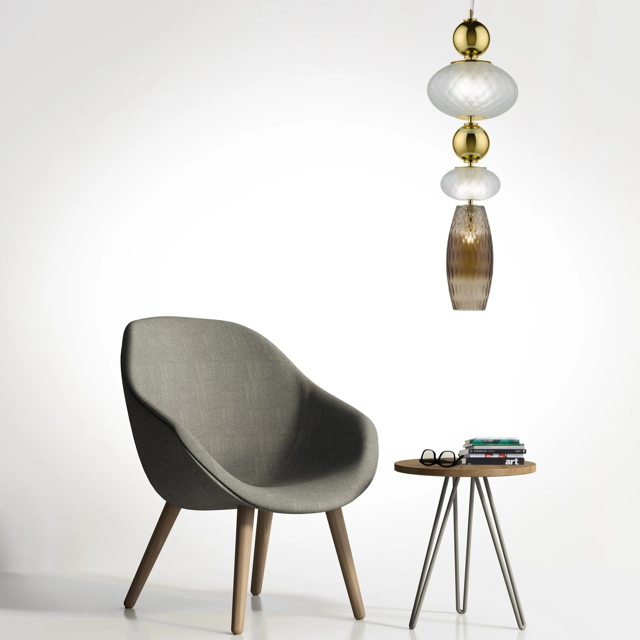 Modern Frosted Stacked Glass Globe Pendant