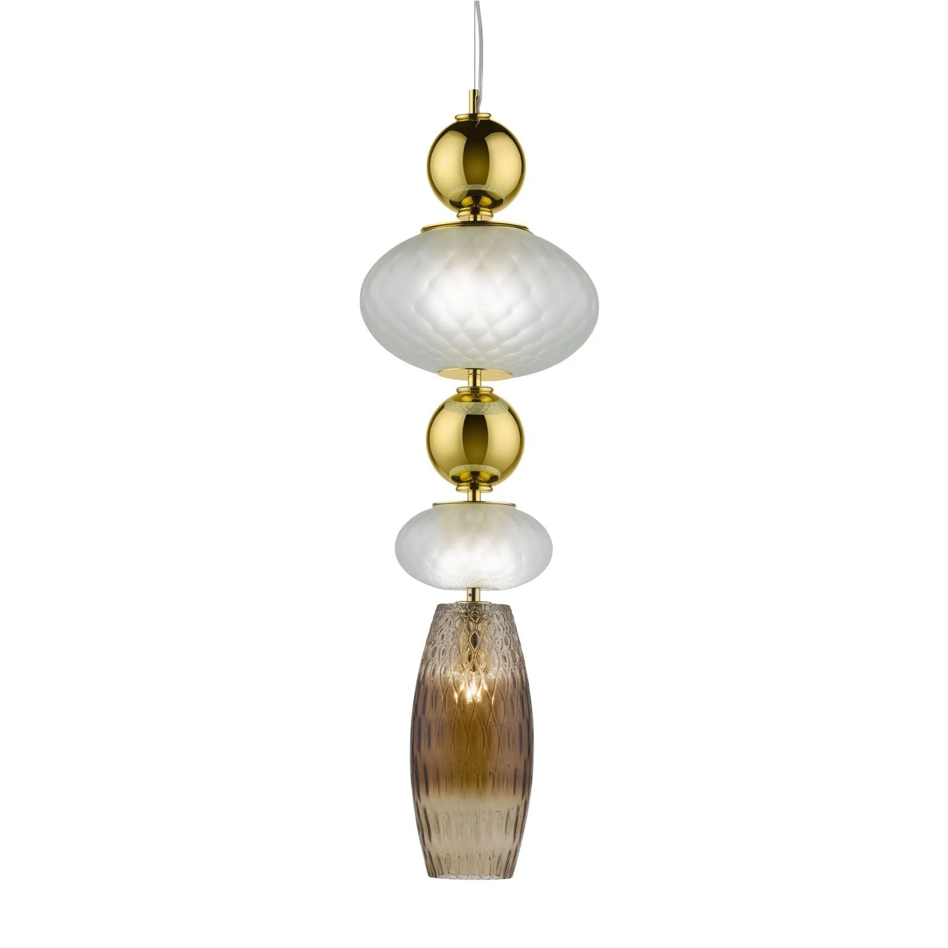 Modern Frosted Stacked Glass Globe Pendant