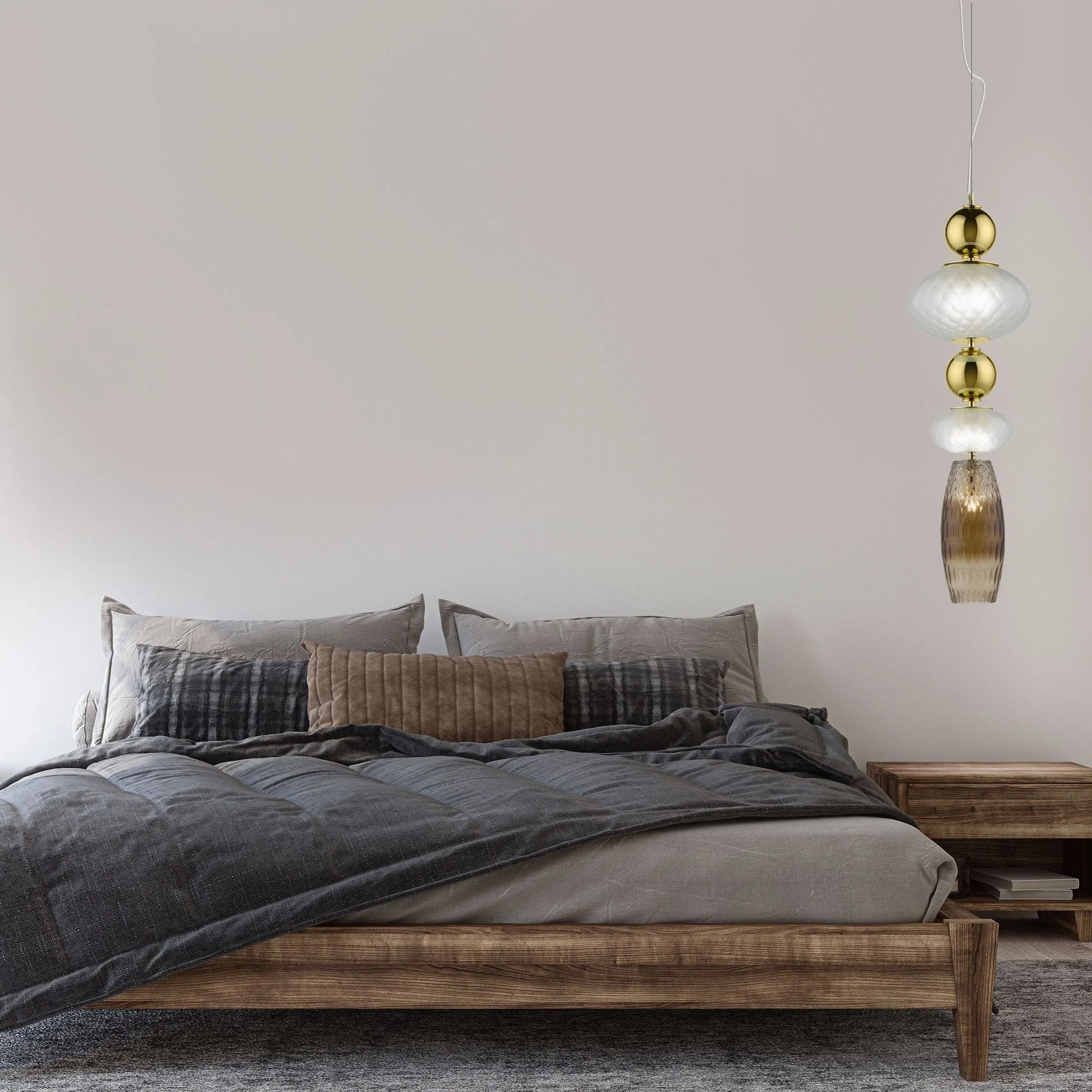 Modern Frosted Stacked Glass Globe Pendant