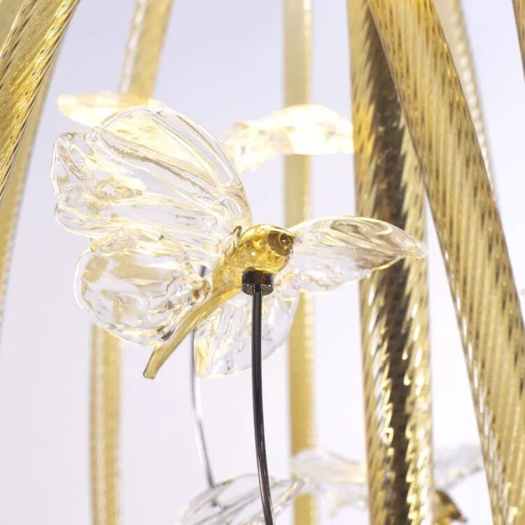 Modern Glass Butterfly Cage Floor Lamp