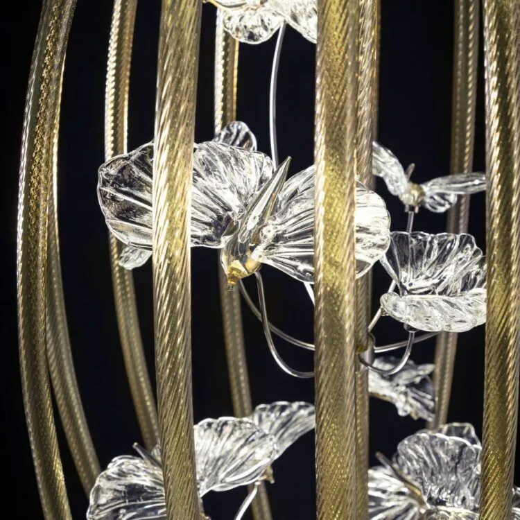 Modern Glass Butterfly Cage Floor Lamp