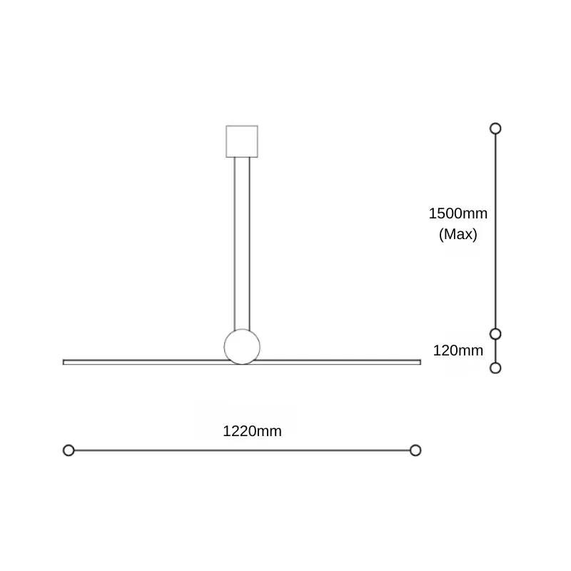 Modern Marble Linear Pendant | Black | SALE