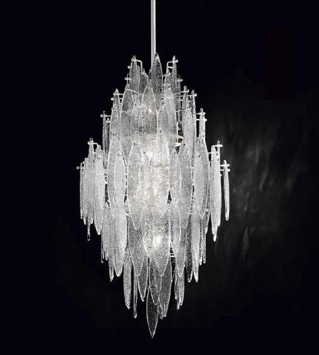 Modern Murano Glass & Led Ceiling Pendant With Custom Glass Colors