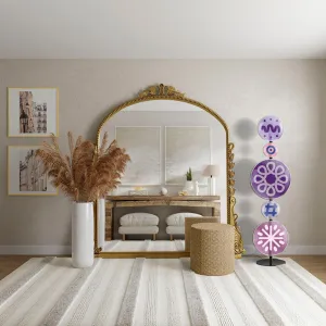 Modern Purple Artistic Glass Floor Lamp
