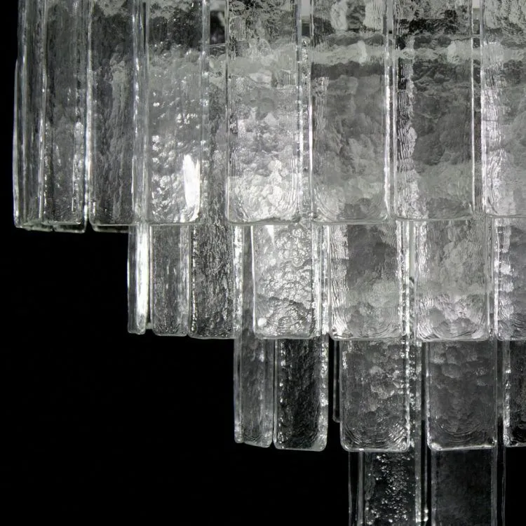 Modern Round Textured Glass Ceiling Lamp With White Frame