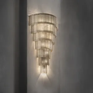 Modern Satin Smoke Glass Multi-Tiered Wall Chandelier