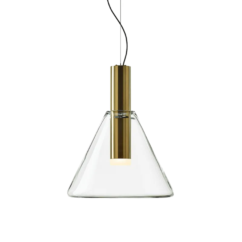 Mouth-Blown Crystal Cone Pendant | Phenomena