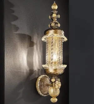 Mouth-Blown Wall Lantern | Smoke | Murano glass