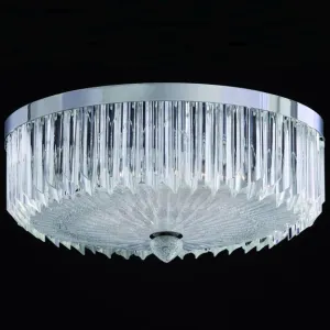 Murano Quadriedri Prism Flush Light In 3 Sizes With Polished Chrome Or Gold Frame