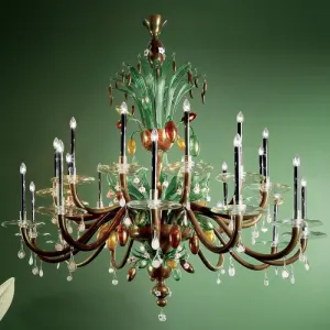 Muricanu Chocolate Murano  24 Light Chandelier By De Majo