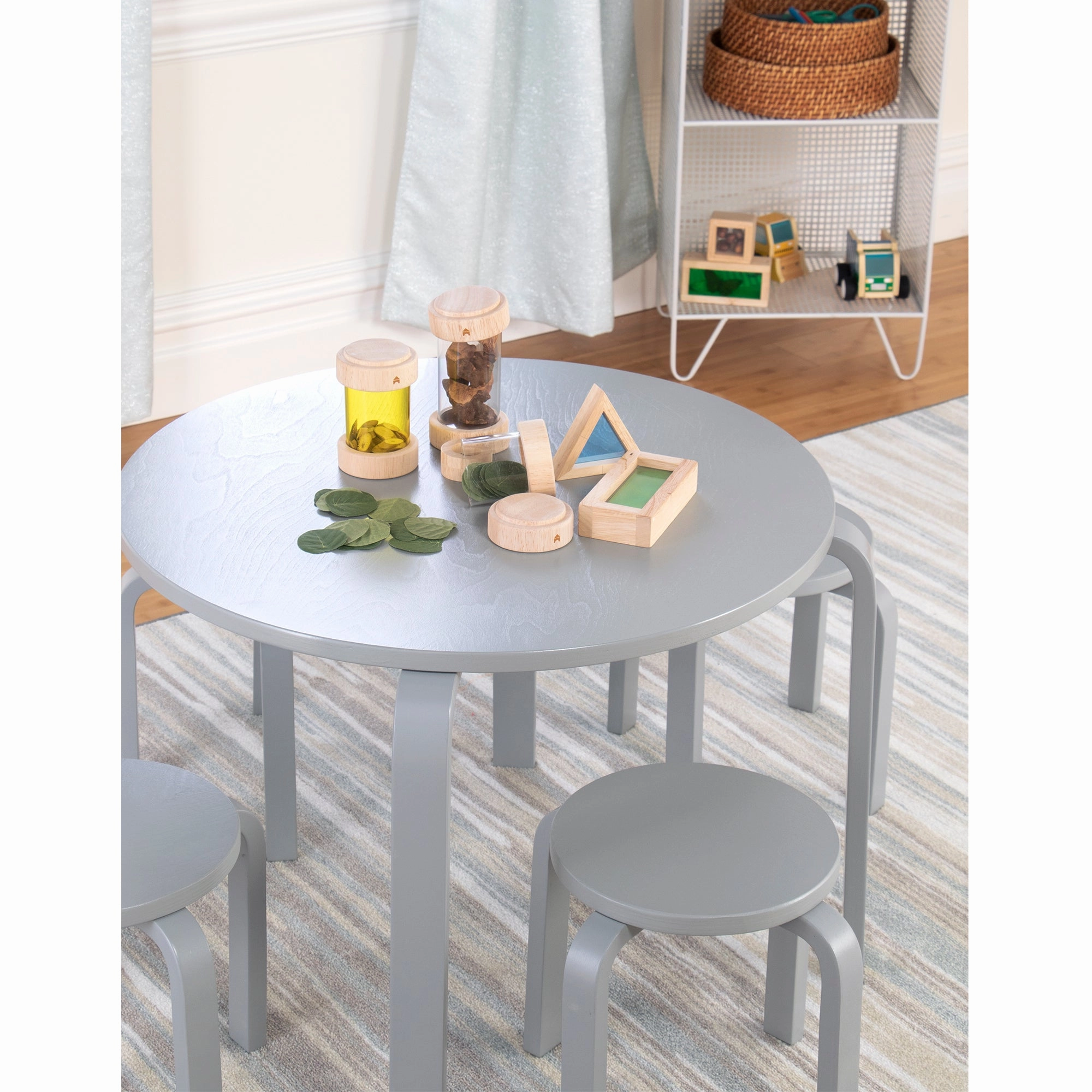Nordic Table and Chairs Set - Gray
