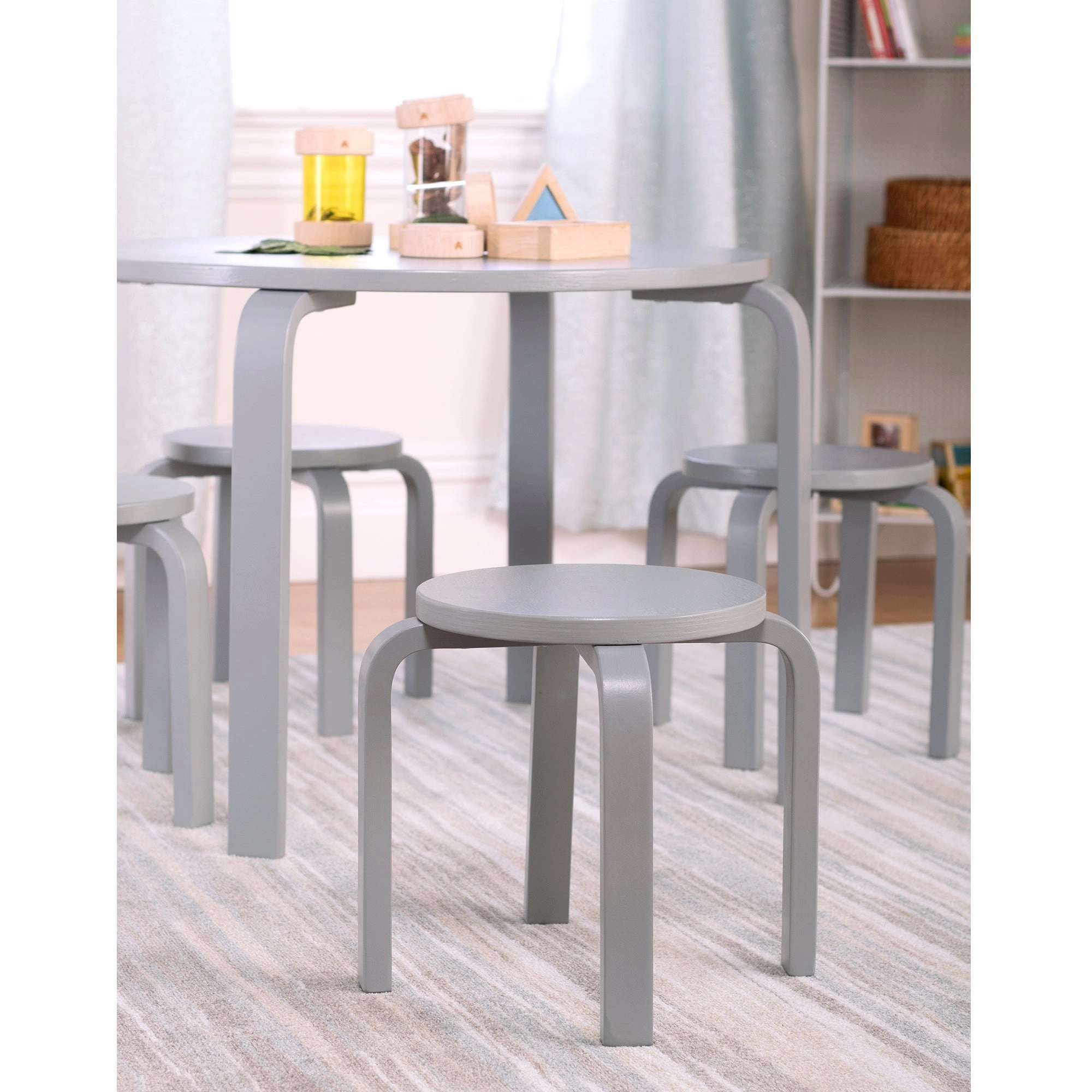 Nordic Table and Chairs Set - Gray