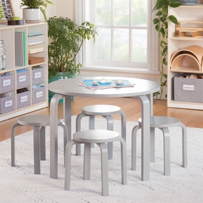 Nordic Table and Chairs Set - Gray