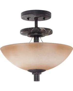 Nuvo Lighting 60-1445 Madison Collection Three Light Semi Flush Ceiling Fixture in Ledgestone Finish
