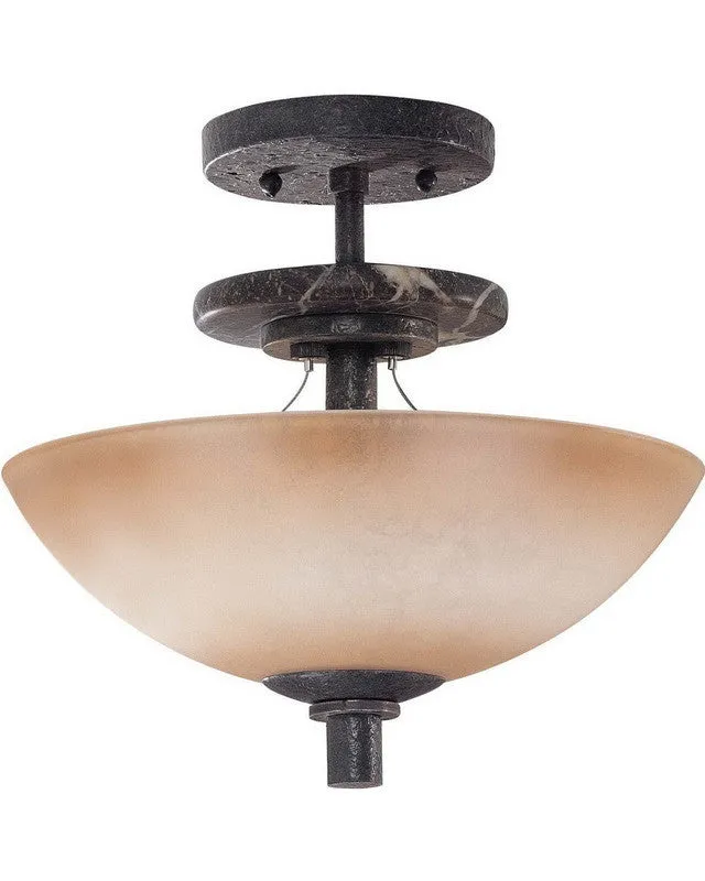 Nuvo Lighting 60-1445 Madison Collection Three Light Semi Flush Ceiling Fixture in Ledgestone Finish