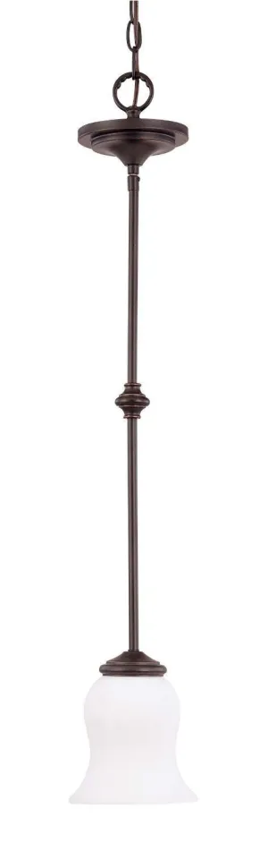 Nuvo Lighting 60-2433 Glenwood Collection One Light Energy Star Rated Fluorescent Hanging Mini Pendant Chandelier in Sudbury Bronze Finish