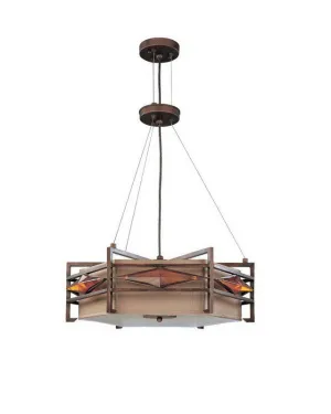 Nuvo Lighting 60-3875 Gable Collection Three Light Energy Star Efficient Fluorescent GU24 Pendant Chandelier in Gramercy Bronze Finish
