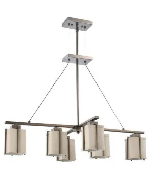 Nuvo Lighting 60-4071 Logan Island Collection Six Light Energy Star Efficient Fluorescent GU24 Island Chandelier in Hazel Bronze Finish