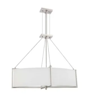 Nuvo Lighting 60-4346 Portia Collection Oval Six Light Energy Star Efficient Fluorescent GU24 Chandelier in Brushed Nickel Finish