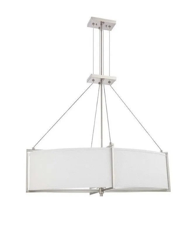 Nuvo Lighting 60-4346 Portia Collection Oval Six Light Energy Star Efficient Fluorescent GU24 Chandelier in Brushed Nickel Finish
