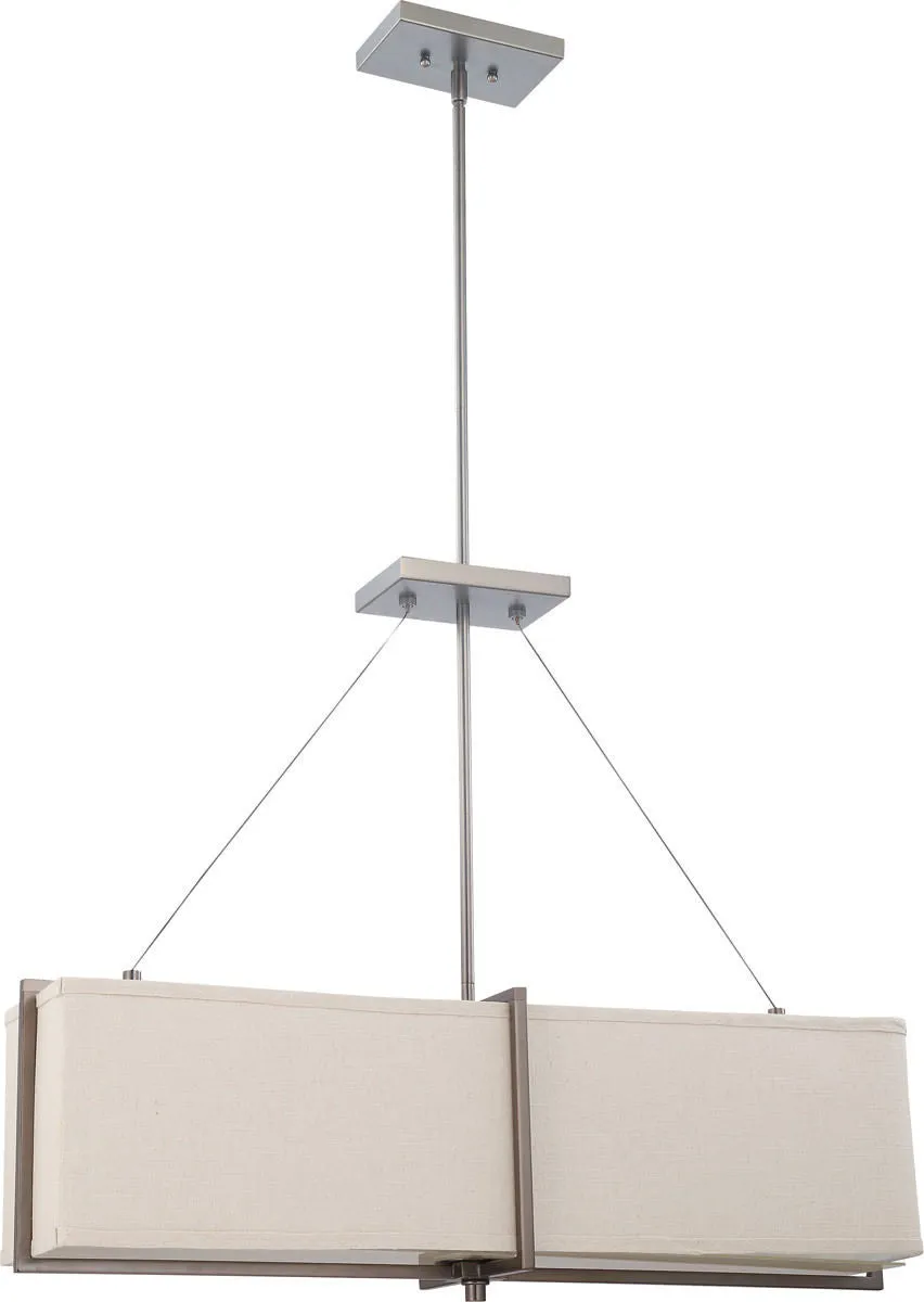 Nuvo Lighting 60-4485 Logan Collection Four Light Hanging Pendant Chandelier in Hazel Bronze Finish