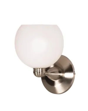 Nuvo Lighting 60-695 One Light Wall Sconce in Brushed Nickel Finish and Arctic White Sphere Glass