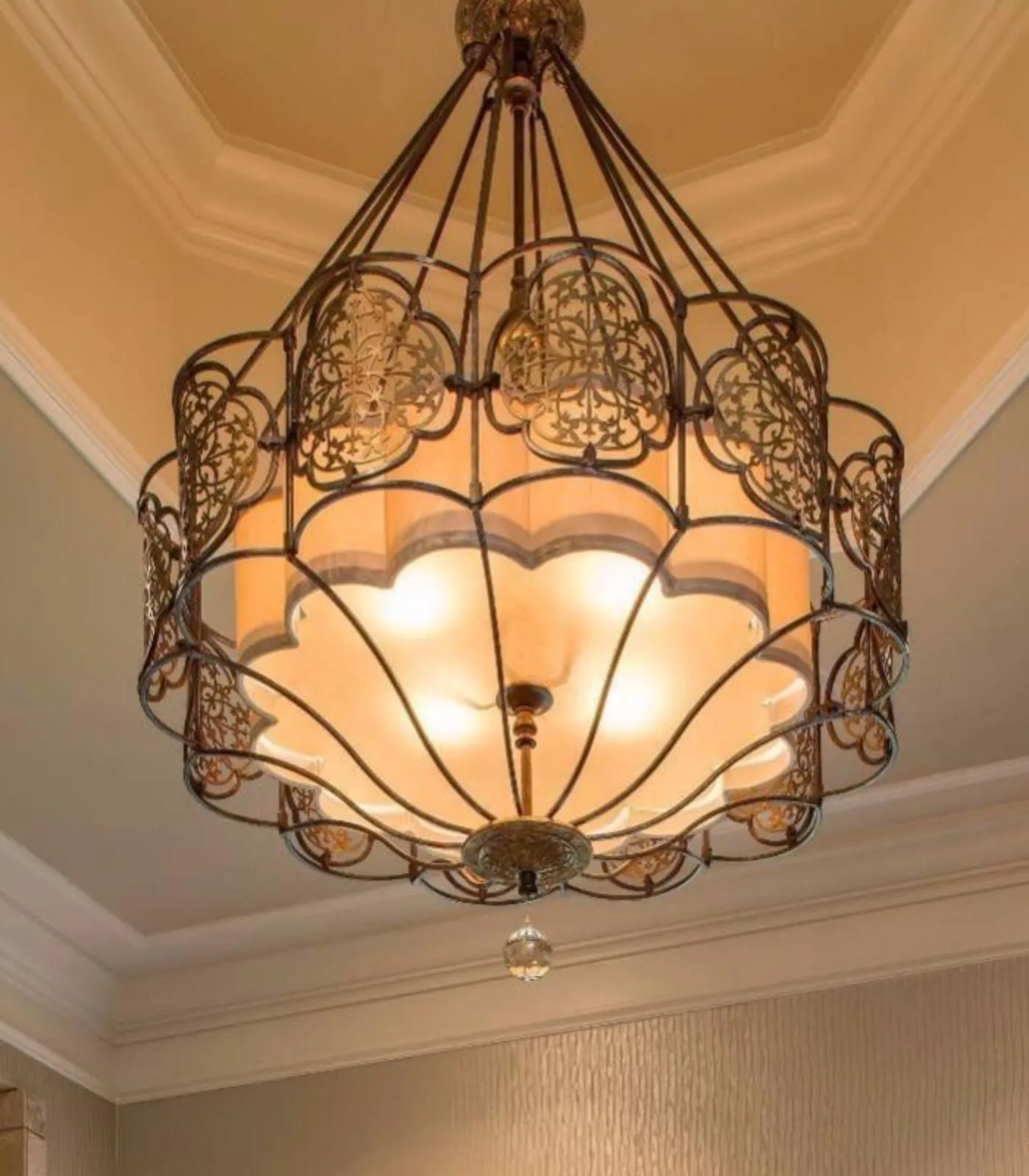 Ornamental Bronze 4 Light Chandelier