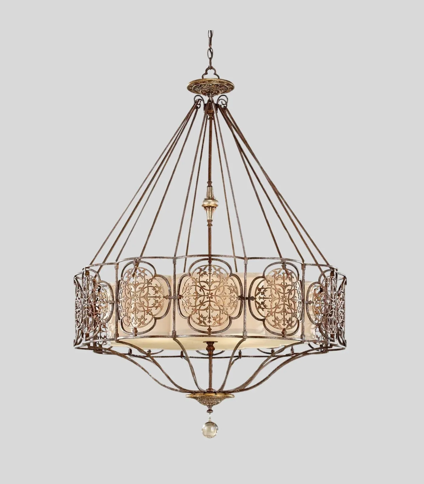 Ornamental Bronze 4 Light Chandelier