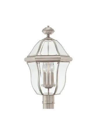 Quoizel Lighting SX9013 P Sussex Collection Three Light Exterior Outdoor Post Lantern in Pewter Finish