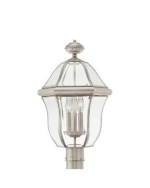 Quoizel Lighting SX9013 P Sussex Collection Three Light Exterior Outdoor Post Lantern in Pewter Finish