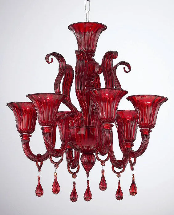 Red Murano Glass Chandelier