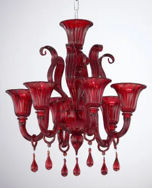 Red Murano Glass Chandelier