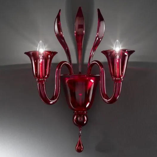 Red Murano Glass Wall Chandelier With More Custom Colours