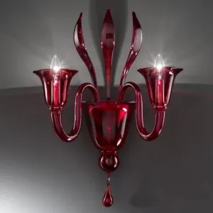 Red Murano Glass Wall Chandelier With More Custom Colours
