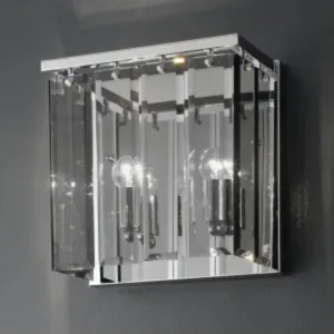 Roma Smoked Glass And Chrome Modern Italian Wall Light