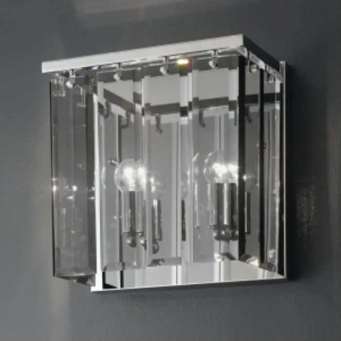 Roma Smoked Glass And Chrome Modern Italian Wall Light