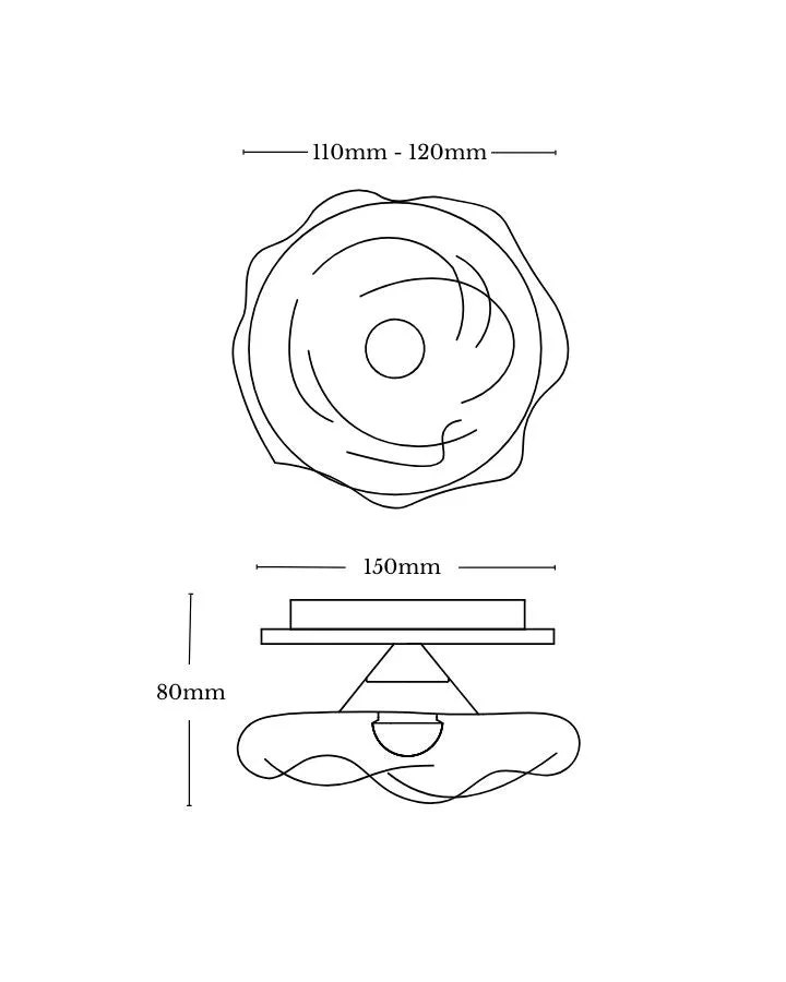 Round Organic Hand-Blown Wall Light