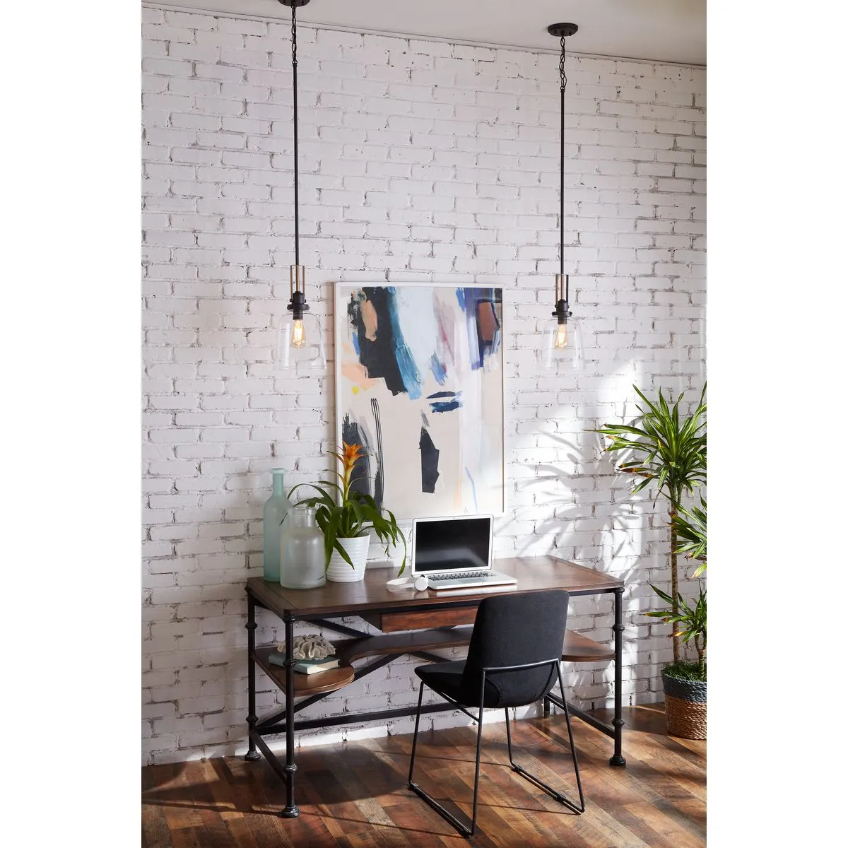 Rushton Collection One-Light Clear Glass Hanging Pendant Light