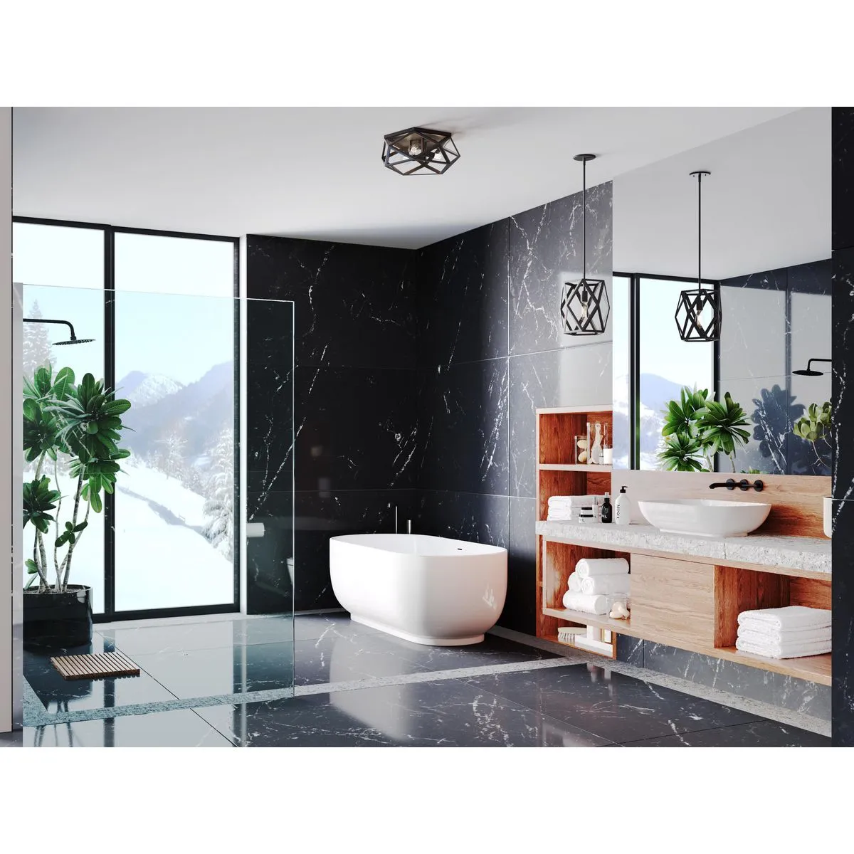 Saucedo Collection Three-Light 14.6" Flush Mount