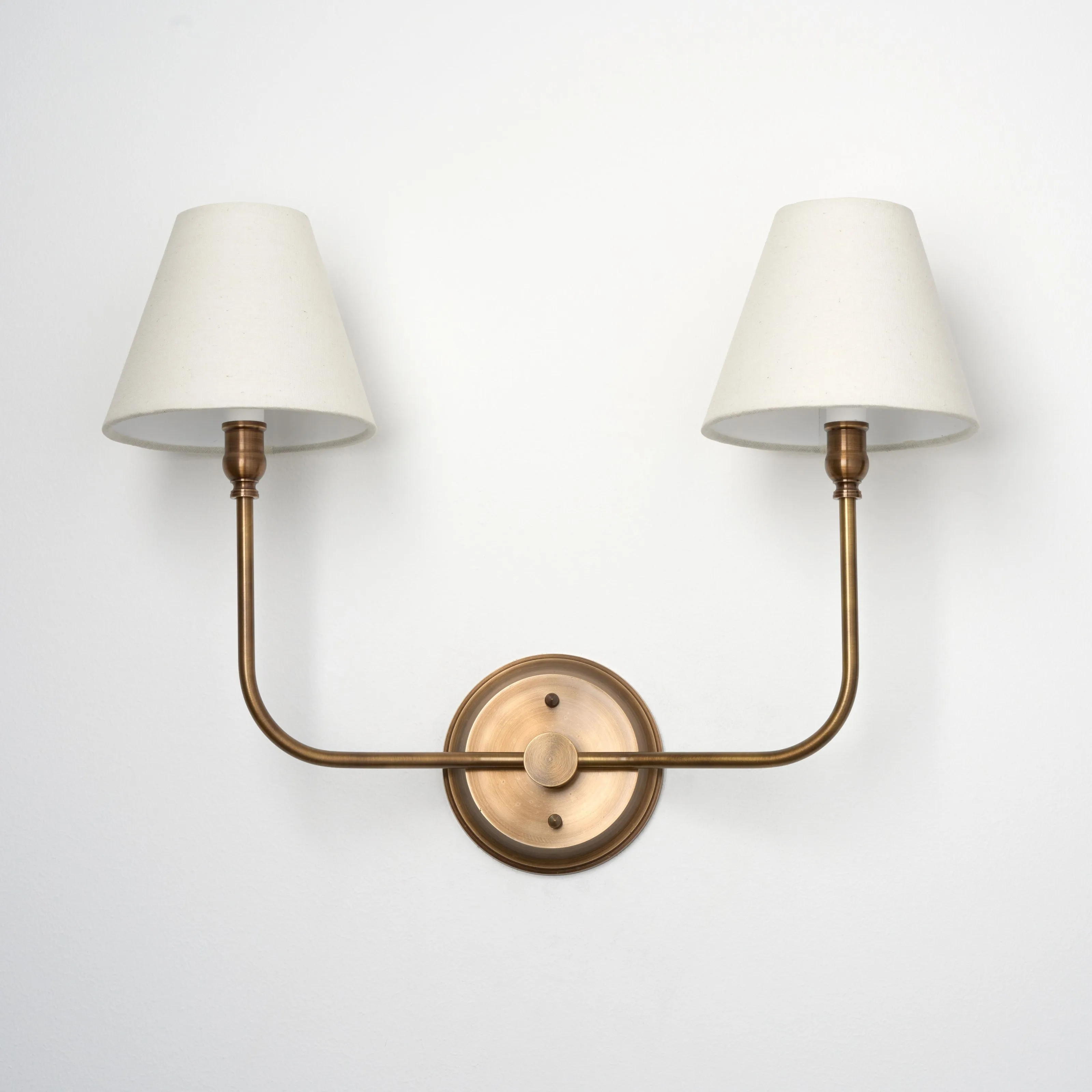 Shortened Ridley | 2 Shade J-Curve Sconce