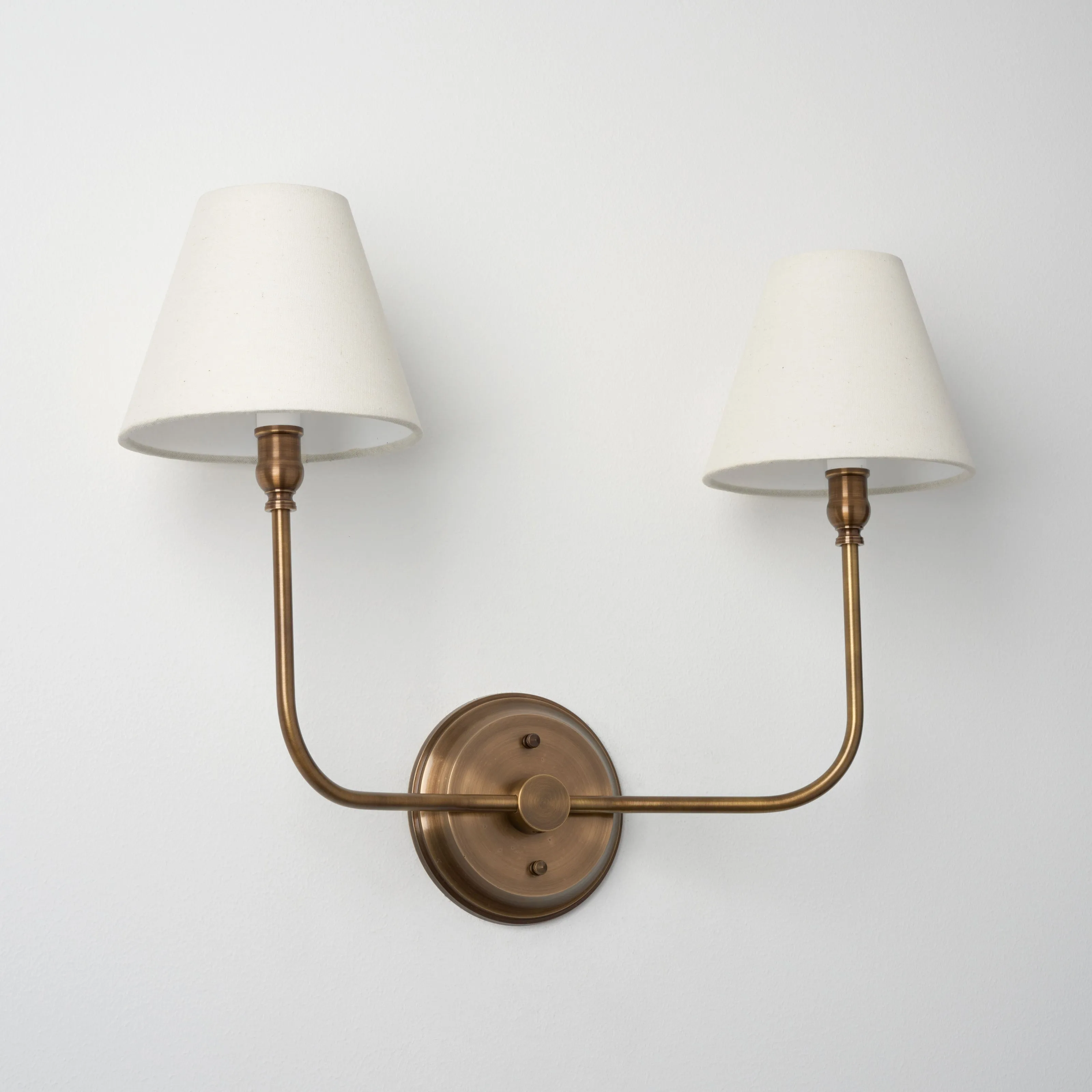 Shortened Ridley | 2 Shade J-Curve Sconce