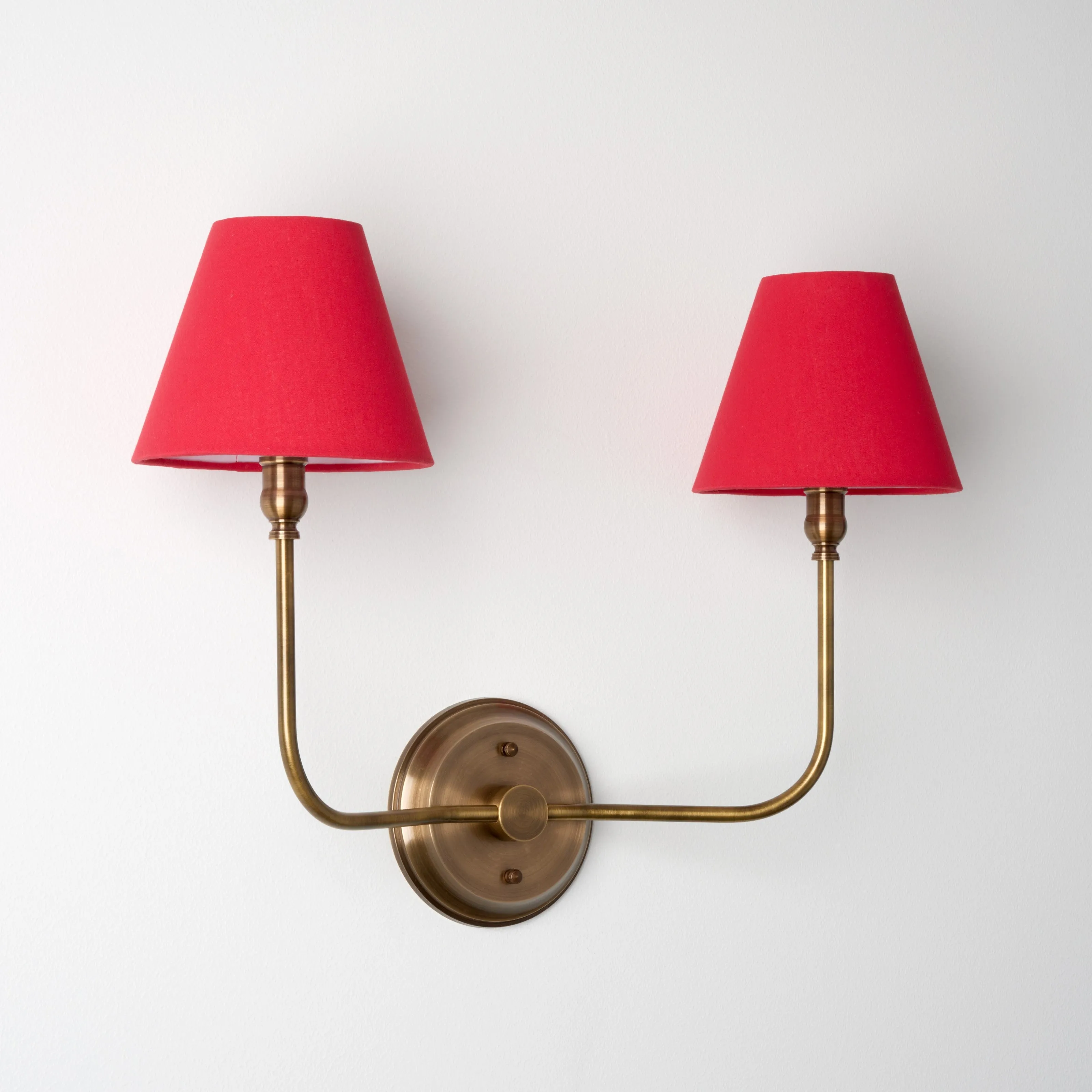 Shortened Ridley | 2 Shade J-Curve Sconce