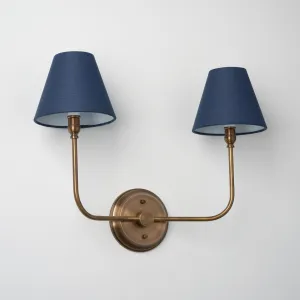 Shortened Ridley | 2 Shade J-Curve Sconce