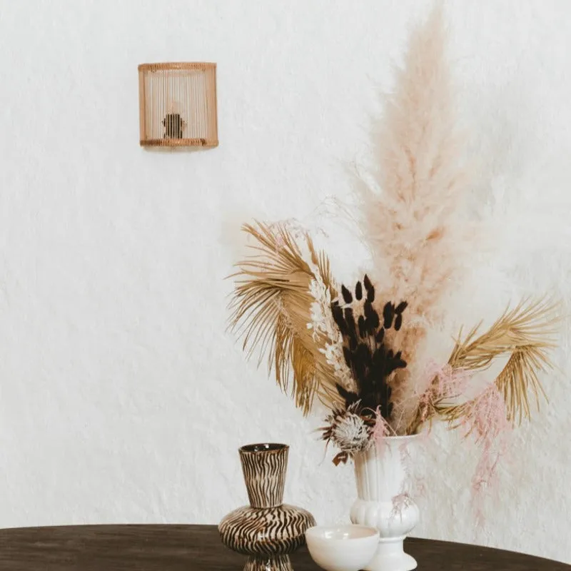 Simplistic Rattan Wall Sconce