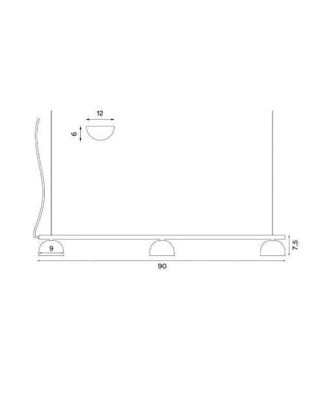 Simplistic Three Light Rail Pendant