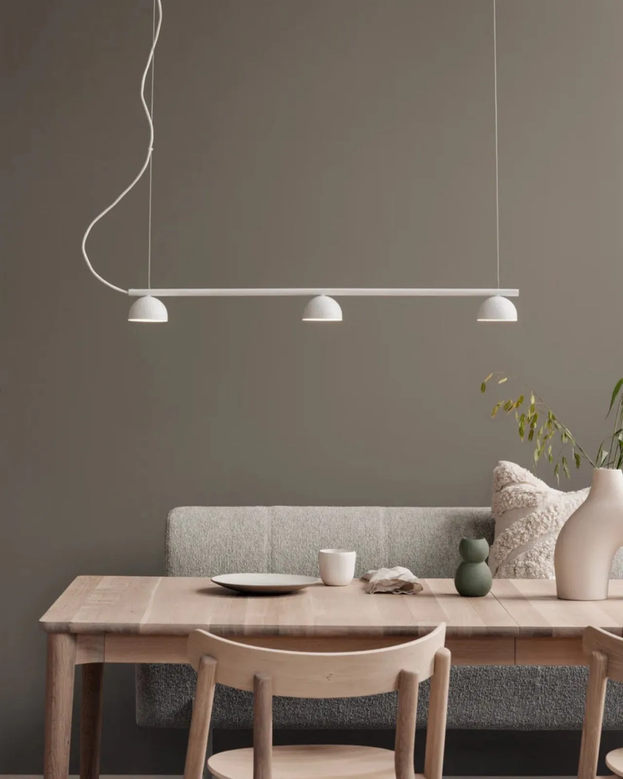 Simplistic Three Light Rail Pendant
